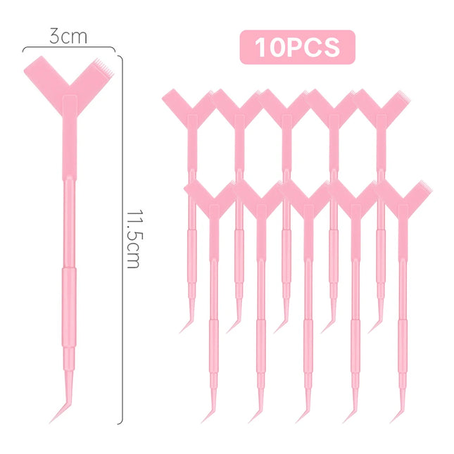 10/30/50PCS  Y Shape Eyelash Makeup Brushes Eyelash Extension Supplies Lash Accessories Reuseable Plastic Eyelash Perming Brush