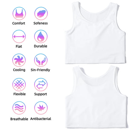 XUJI Chest Binder Transgender FTM Half Pullover Tank Top Compression Bra