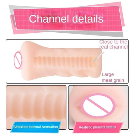 Male Masturbator Realistic Vagina Anal Blowjob Portable Masturbation Cup Soft Real Skin Pocket Pussy 18+ Erotic Sex Toys for Men