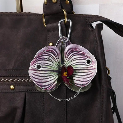 Sweet Exquisite Simulation Flower Phalaenopsis Orchid Keychain Backpack Pendant Decoration Accessories Car Key Ring Gifts