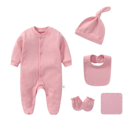 Newborn Footed Pajamas Boy Romper Long Sleeve Jumpsuit Cotton Solid White Fashion 0-12 Months Baby Clothes