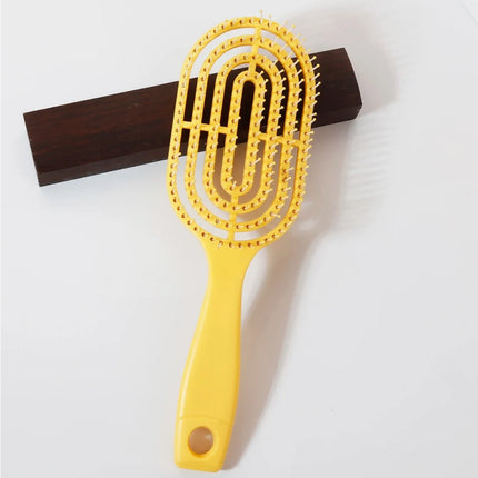 Relaxing Elastic Massage Comb Portable Hollow Comb Scalp Massage Brush Salon Styling Tool Oval Comb Special for real hair wigs