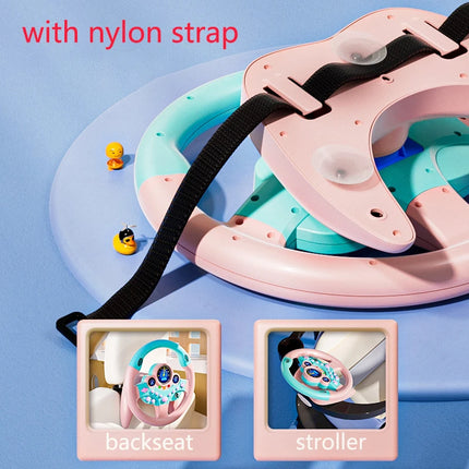 Kids Steering Wheel Toy - Backseat Pretend Play with Lights & Music - Fun Preschool Driving Simulator Gift for Toddlers