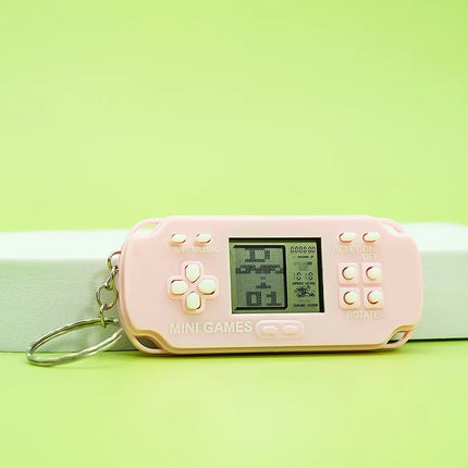 Hot Selling Mini Handheld Game Keychain Classic Tetris Retro Pocket Electronic Game Machine 26 Games Surprise Gift