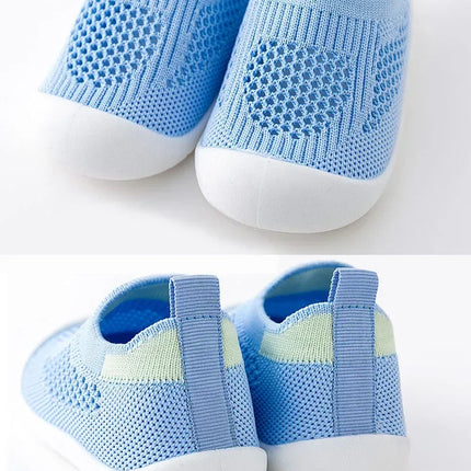 Spring Summer Toddler Shoes Breathable Knitted Kids Sneakers Boys Slip-on Tennis Shoes Girls Soft Non-slip School Casual Shoes
