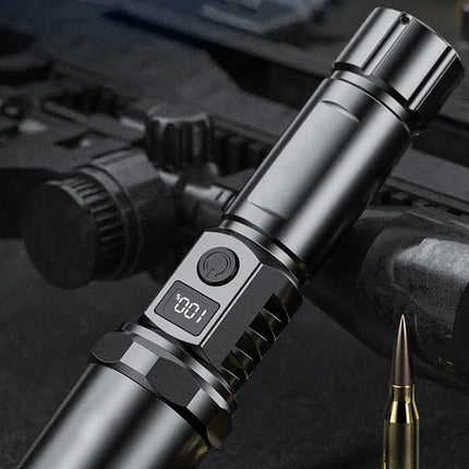 Super Bright LED Flashlight USB Rechargeable Flashlights with Tactical Zoom High Power Spotlight Outdoor Camping Fishing Torch