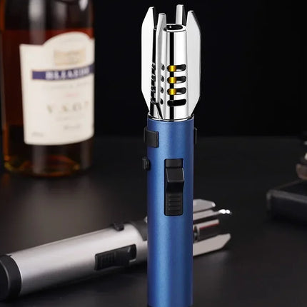 High Temperature Welding Gun Windproof Strong Red Flame Butane Gas Torch Lighter Safety Lock Fire Switch Kitchen Cigar Lighters