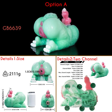 SHAZ 2.1kg Heavy Masturbation Cup, Medical-grade Liquid Silicone, Two Channel Onahole Stroker Male Masturbator Adult Toy for Men