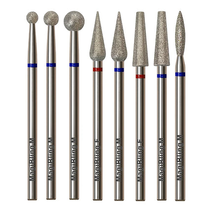 MagiBling Diamond Nail Drill Bits for Efile Buffer Manicure Left Right Rotary Cuticle Nail Corner Polish DIY Nails Tools 3/32"