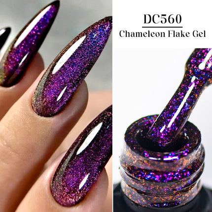 Chameleon Flake Nail Gel Polish Sparkling Glitter Laser Semi Permanent Nails Art Soak Off UV Gel Varnish Nail Supplies Manicure