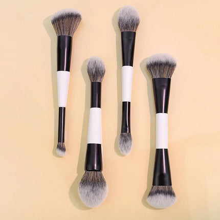 ★★★Double-ended Foundation Brush,Loose Powder, Blush Brush,Highlighter Brush,Beauty Tool,Contour Brush