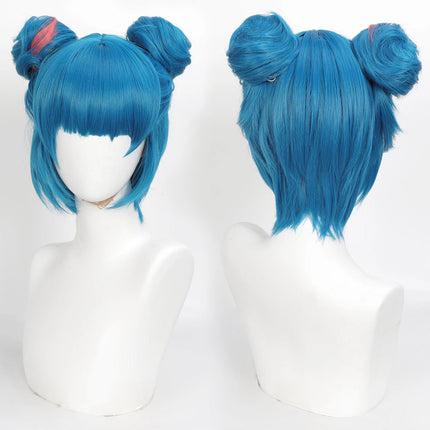 Cosplay Wig Arcane Anime Wig Jinx Bule with Pink Game Role-Playing Wig Synthetic Wig with Wigcap