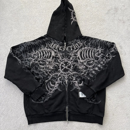 Explosions Y2K Hooded sweater Men American Retro Hip-Hop Street Graffiti Unisex Zipper Hoodie Fashion Printed Pattern Sweatshirt