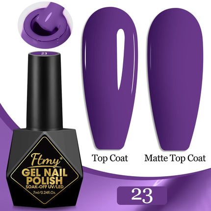 7ml Color Gel Polish Set Popular Series Nail Polish Smooth Texture Colorful Manicure UV LED Soak Off Nail Art Semi Permanent Shi