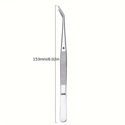 1/2/5pcs Stainless Steel Multi-Purpose Tweezers Perfect For Nail Art, Dental Crystals Cotton Picking,Dental Oral Mirror Care Kit