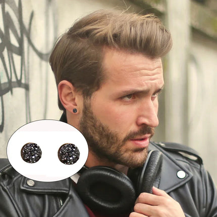 Stainless Steel Stud Earrings for Men Women Unisex Magnet Earrings Without Piercing Lymphvity Germanium Earrings Ear Clips
