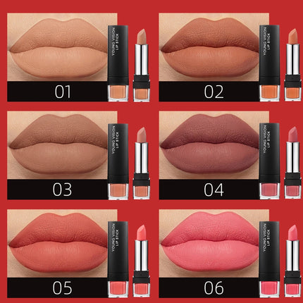 YOUNG VISION 12-Color Velvet Lipstick Long-Lasting Nude Waterproof Matte Non-Transfer Lipstick Women's Cosmetics Makeup
