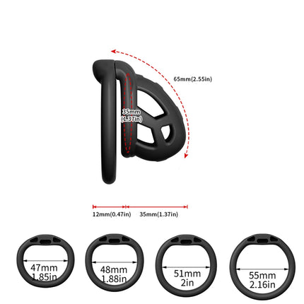 Male Chastity Cage Device Lock Belt Set Flat And Curved Rings ABS Material Removable Metal Lock Training Urethral Opening