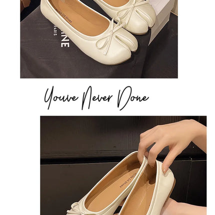 Summer Women's Bowknot Flat Tabi Ninja Shoes Pig Toe Slippers Lazy Person Horse Hoof Shoes Women Split Toe Mocassines Loafers
