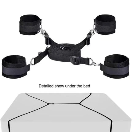 Bdsm Bondage Set 18 Adult Sexy Erotic Accessories Adjustable Bandage Handcuffs And Footcuffs Bed Sex For Woman Couples Toys