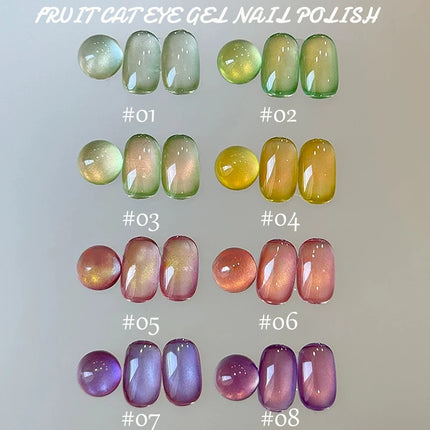 1-12pcs PSK New Whitening Strawberry Cat Eye Gel Nail Polish 2026 Super Glitter Whitening Red Glass Bead Nail Art Pink Nails