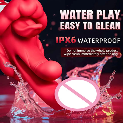KUSHOR 5 IN 1 Dildo Vibrator for Women Swings Tongue G Spot Clitoral Stimulator Vaginal Massage Female Masturbator Adult Sex Toy
