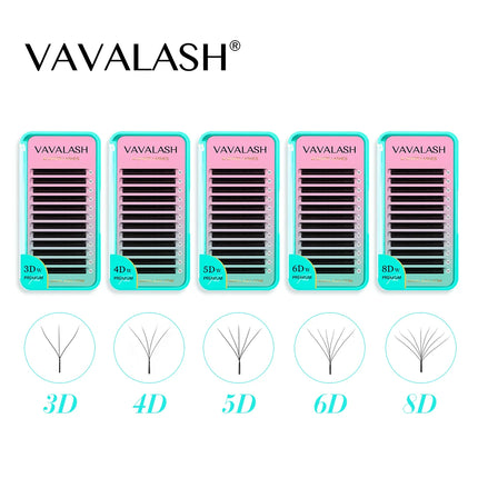 VAVALASH W Shape Eyelash Extension 3D 4D 5D 6D 8D Eye Lashes Natural Soft Premade Fan Lash Extensions