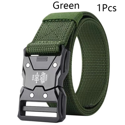 Genuine Tactical Belt Black Quick Release Outdoor Men's Belt Buckle Quick Release Elastic Belt Sport Nylon Braided Belts for Men