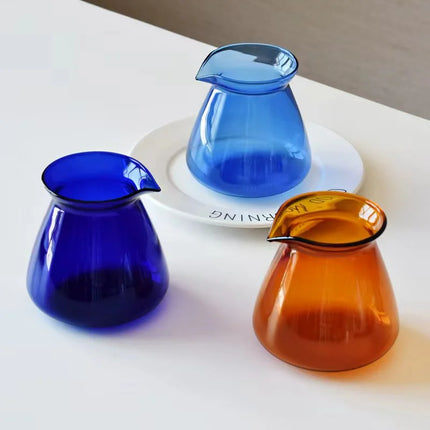High Borosilicate Glass Coffee Carafe for Pour Over Coffee Maker 7oz/17oz Glass Coffee Pot Blue Amber Grey Clear Coffee Server