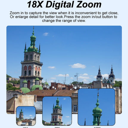 Ourlife AC600 Digital Camera 4K 64MP UHD Cameras 18X Digital Zoom 180° Flip Screen Vintage Vlogging Camera for YouTube Autofocus