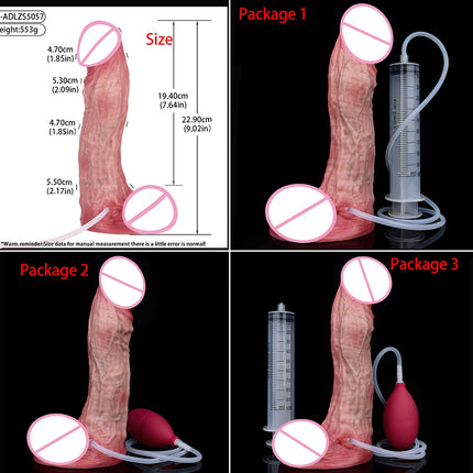SXXY 8 Styles Double Layer Soft Silicone Squirt Dildo Strong Suction Cup Realistic Ejaculating Butt Plug анальная пробка Sex Toy