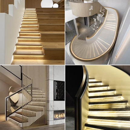 1-40 Steps LED Stair Light Motion Sensor Stairs Lighting With 2 PIR Sensor Staircase Lights COB LED Strip Stair Kit Step Light