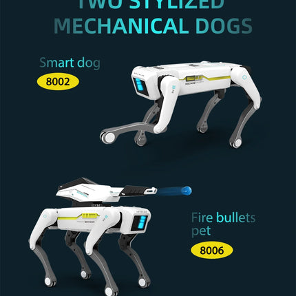 Teeggi Electric RC Intelligent Robot Dog Multifunction RC Mechanical Dog with turret Educational Toy Bionic Smart Robot Toy Gift