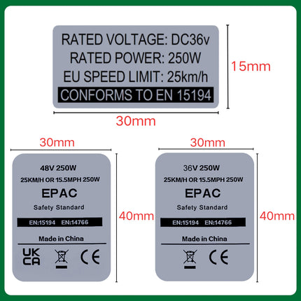 EBIKE Sticker, 36V 48V 250W Electric Bike Lable, Compataible for Bafang Tongsheng and other Brand 500W-1500W Conversion Kit