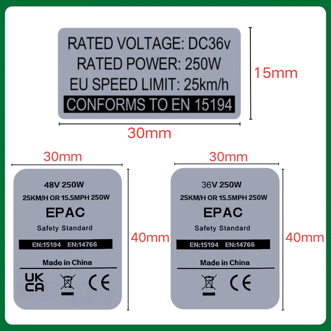 EBIKE Sticker, 36V 48V 250W Electric Bike Label, Compatible with Bafang Tongsheng and other Brand 500W-1500W Conversion Kit