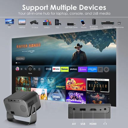 Salange Portable Smart Projector Android11 5G Wifi6 Bluetooth5.2 Mini Beamer Home Cinema Theater Outdoor TV 4K Movie Projector