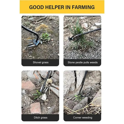 2024 Upgrade, 4 Teeth Manganese Steel Weeder Kit with Handles - Multifunctional Uprooting Weeding Artifact for Gardening