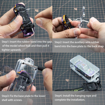 Model portable box compatible with 1/64 car model display box, hanging piece, portable storage box and protective box