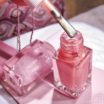 D19 Love Aurora 2-Bottle Set Nail Polish No-Bake Quick-Dry Long-Lasting Peelable Water-Based Triple Color Nail Polish