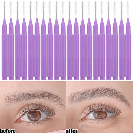 10-100Pcs Mini Eyebrow Brush Brow Lifting Brush Disposable Brow Lifting Brush Micro Bendable Eyelash Brow Applicator Makeup Tool