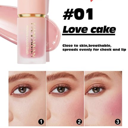 6 Colors Liquid Blush Waterproof Multi-purpose Facial Nourishing Blush Stick Cheek Natural Blusher Cute Korean Makeup for Women