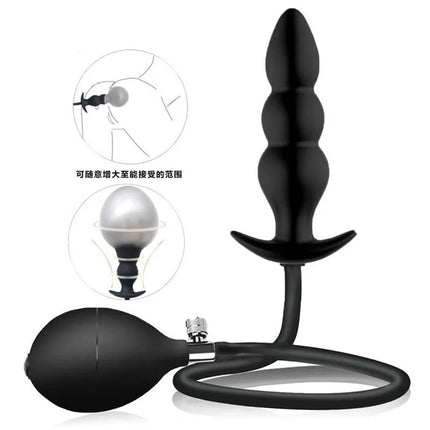 Inflatable Anal Plug with Metal Ball for Men&Women Extra Large Prostate Massager &G-Spot Stimulator Premium Comfort Anal Dilator