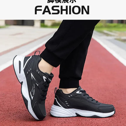 Chunky Sneaker for Men Thick Sole Versatile 2025 New Trend Mesh Lace Up Breathable Casual Sports Shoes Increased Soft Soles
