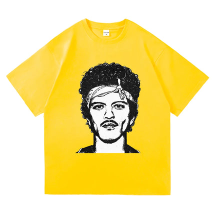 Bruno Mars The Romantic Tee Shirt 2026 New Album Retro Men/women Clothing Harajuku High Quality Tops Cotton TShirts Vintage