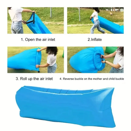 Kid Lazy Inflatable Sofa Bag Outdoor Portable Inflatable Couch Folding Camping Mattress Music Festival Recliner Outdoor Toy