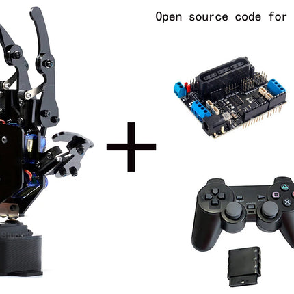 6 Dof Robotic Arm with 5 Dof Bionic Robot Hand Finger Claw for Arduino For Raspberry Pi 5 Kit Programmable Manipulator Project