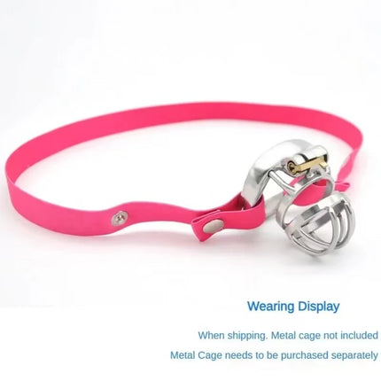 Adjustable Male Chastity Cage Anti-off Device with Elastic Band Auxiliary Belt - Scrotum Support Ring Underwear Rope Sex Toy