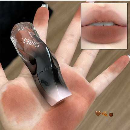 QIBEST 1PC Sexy Red Women's Lipstick Long Lasting Waterproof Liquid Lipstick Matte Lip Mud Non-Stick Cup Lip Gloss Tint Makeup