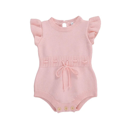 Knitted Cotton Sleeveless Newborn Baby Girls Summer Rompers Cute Infant Jumpsuit Toddler Bodysuit Baby Clothing For 0-24 Months