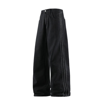 Man Pants Jeans Baggy Jeans Loose Fit Straight Leg High Street Casual Trousers For Men Spring Autumn Trendy Wide Leg